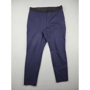 Talbots Soho Ankle Pants Womens 14P Blue Slim Ponte Pull On Stretch Career Work